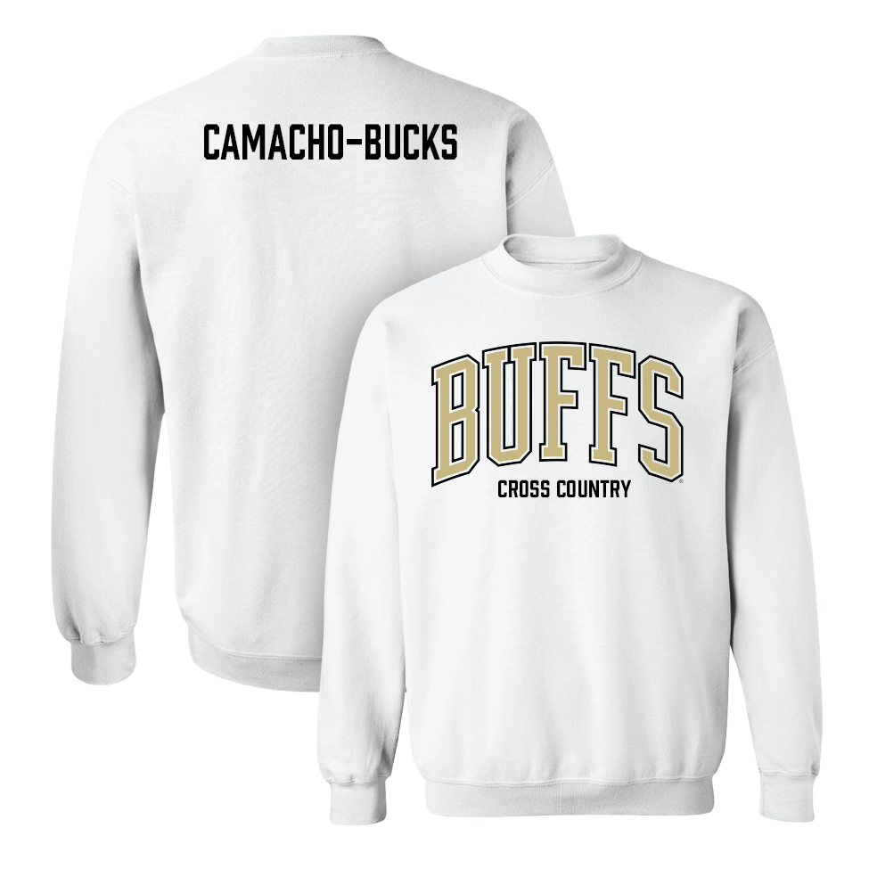 Men's Cross Country White Arch Crew  - Antonio Camacho-Bucks