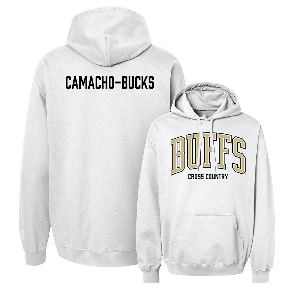 Men's Cross Country White Arch Hoodie  - Antonio Camacho-Bucks