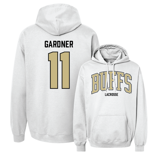 White Women's Lacrosse Arch Hoodie - Averi Gardner Youth Small