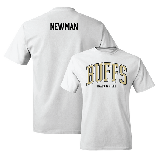 White Track & Field Arch Tee - Ames Newman Youth Small