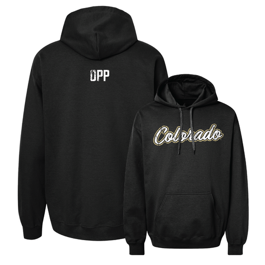 Black Track & Field Script Hoodie - Amanda Opp Youth Small