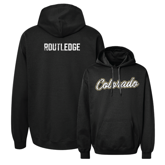 Black Track & Field Script Hoodie - Allie Routledge Youth Small