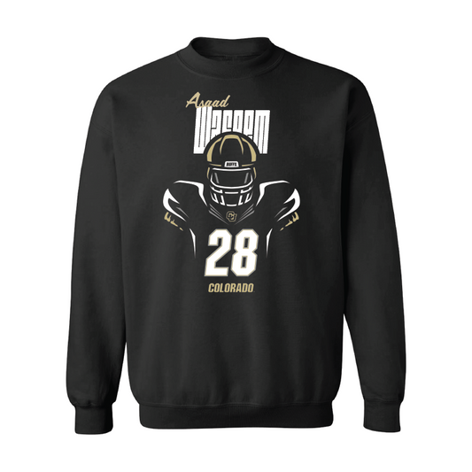 Black Football Silhouette Crew Youth Small / Asaad Waseem | #28