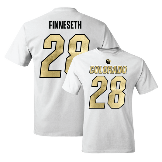 White Football Shirsey Comfort Colors Tee 3 Youth Small / Ben Finneseth | #28