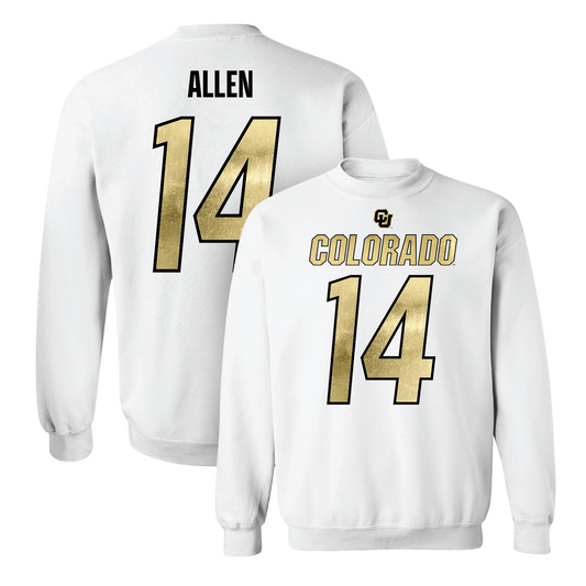 White Football Shirsey Crew Youth Small / Colton Allen | #14