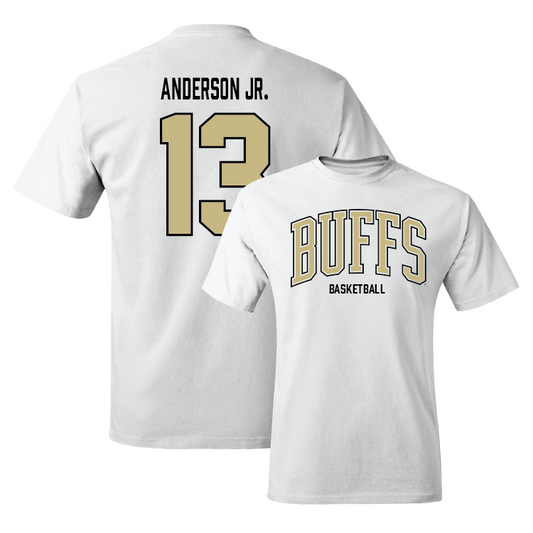 White Men's Basketball Arch Tee Youth Small / Courtney Anderson Jr. | #13