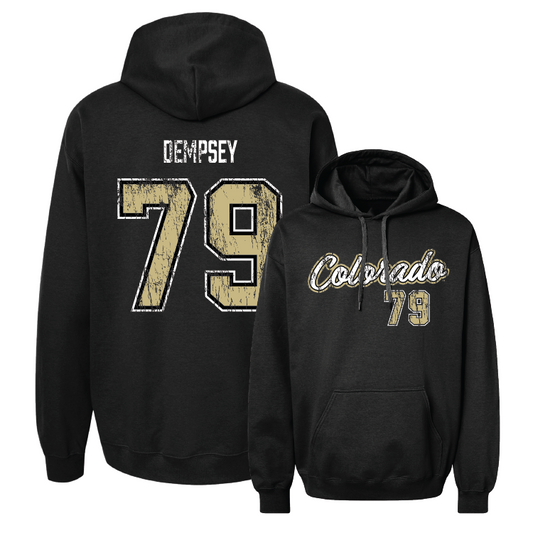 Black Football Script Hoodie Youth Small / Camden Dempsey | #79