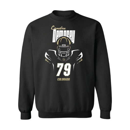 Black Football Silhouette Crew Youth Small / Camden Dempsey | #79