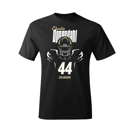 Black Football Silhouette Tee Youth Small / Charlie Offerdahl | #44