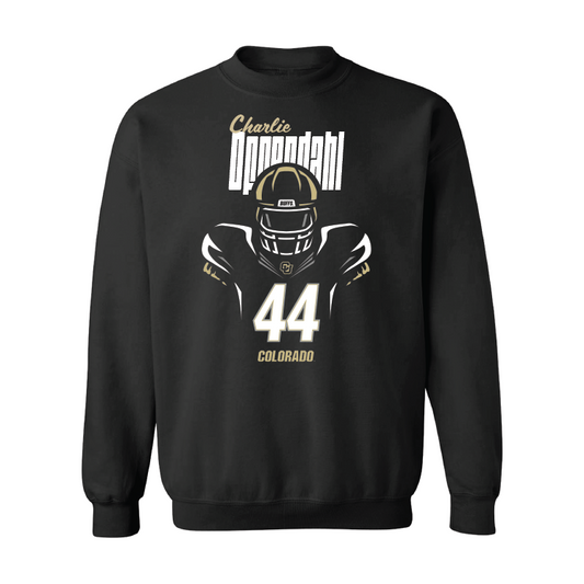 Black Football Silhouette Crew Youth Small / Charlie Offerdahl | #44