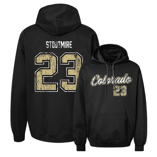 Black Football Script Hoodie Youth Small / Carter Stoutmire | #23