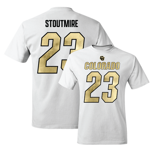 White Football Shirsey Comfort Colors Tee 8 Youth Small / Carter Stoutmire | #23