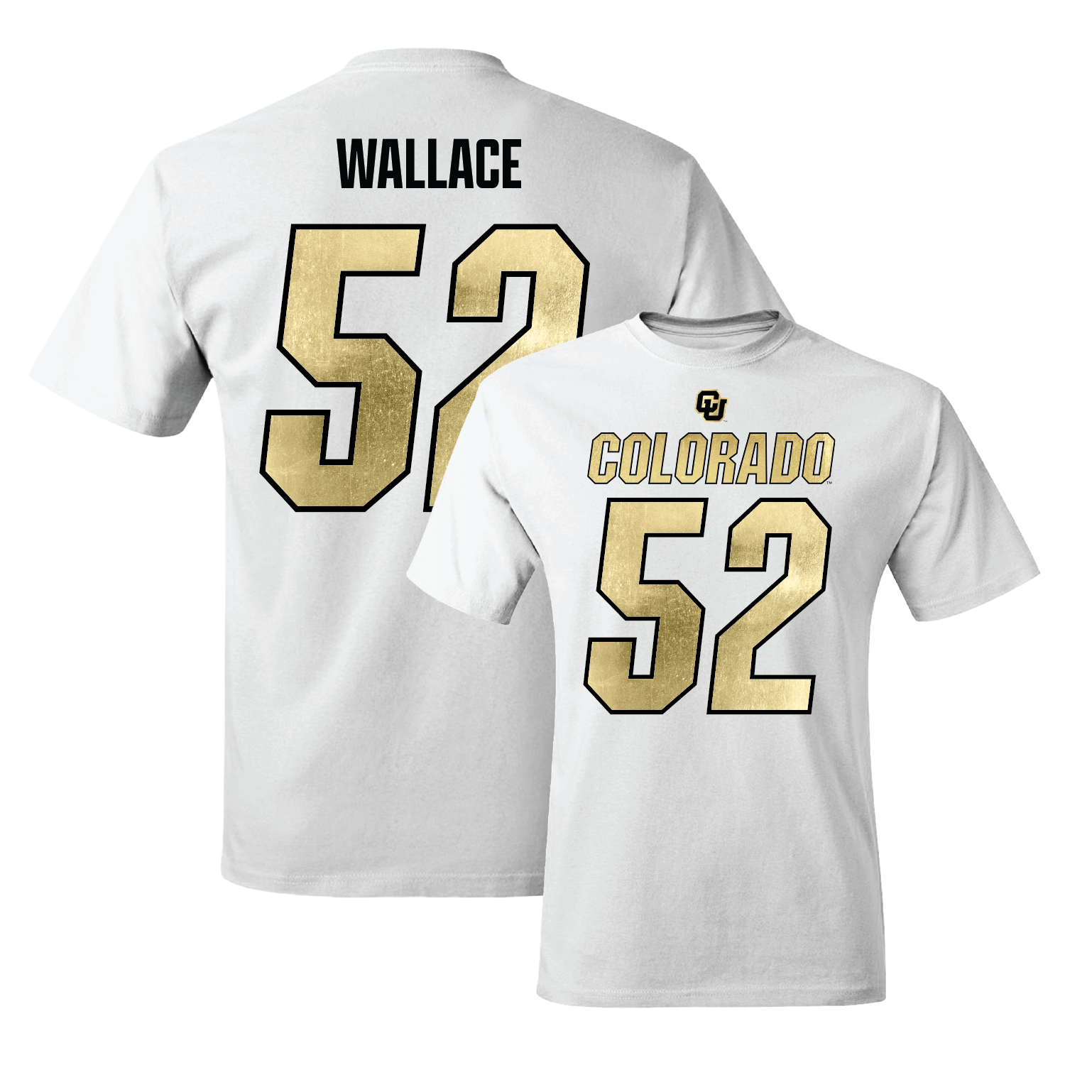 White Football Shirsey Comfort Colors Tee 9 Youth Small / Chazz Wallace | #52
