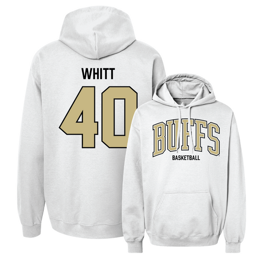 White Men's Basketball Arch Hoodie - Grady Whitt Youth Small