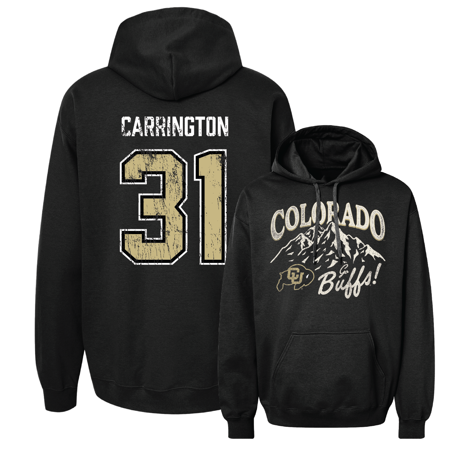 Black Men's Basketball Mountain Hoodie - Harrison Carrington Youth Small