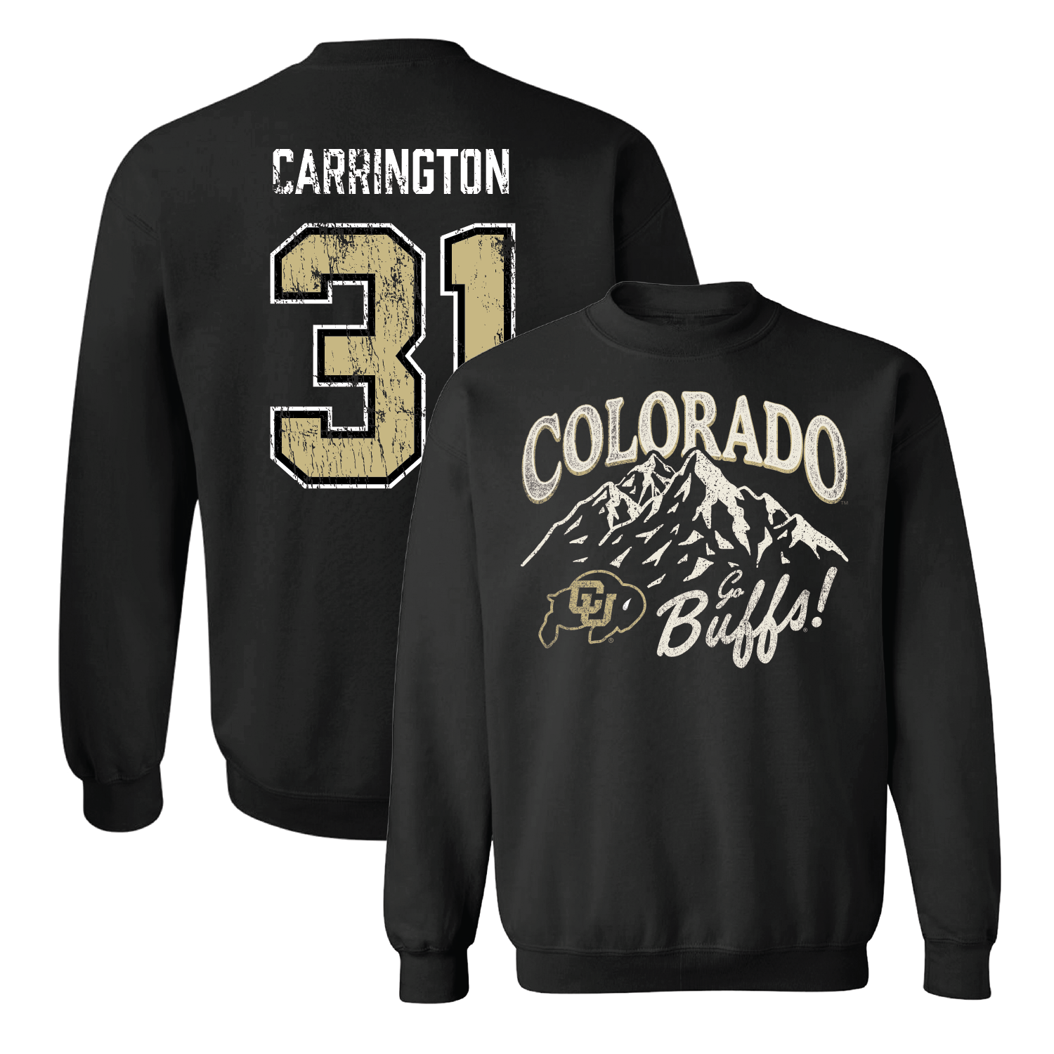 Black Men's Basketball Mountain Crew - Harrison Carrington Youth Small