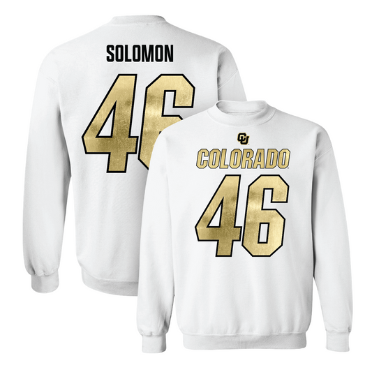 White Football Shirsey Crew 8 Youth Small / Isreal Solomon | #46