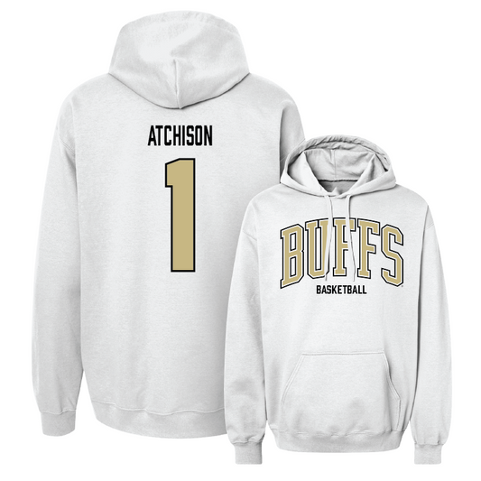White Women's Basketball Arch Hoodie Youth Small / Jadyn Atchison | #1