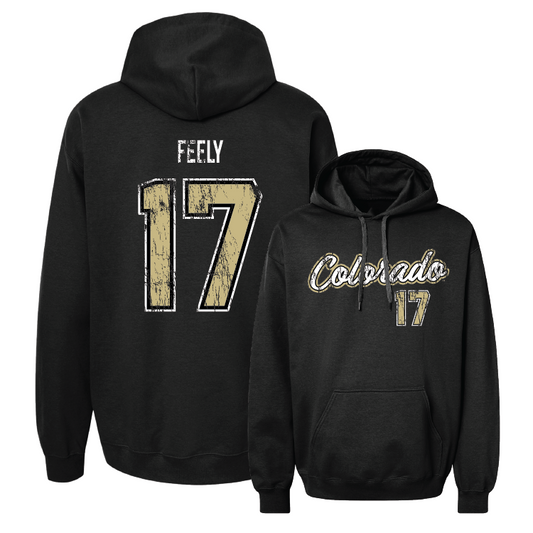 Black Football Script Hoodie Youth Small / Jace Feely | #17