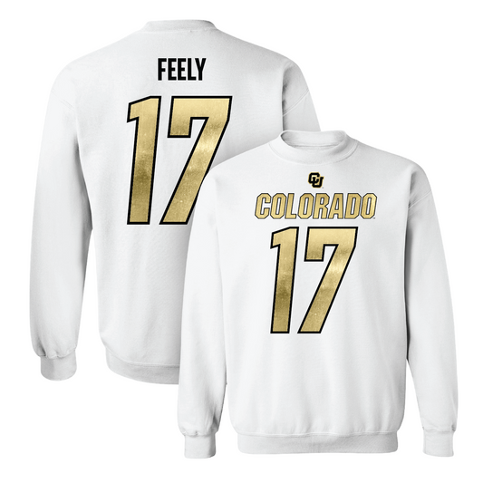 White Football Shirsey Crew 3 Youth Small / Jace Feely | #17