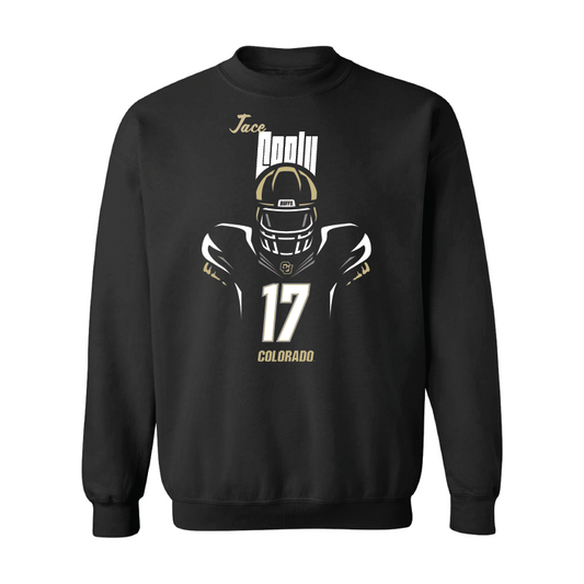 Black Football Silhouette Crew Youth Small / Jace Feely | #17