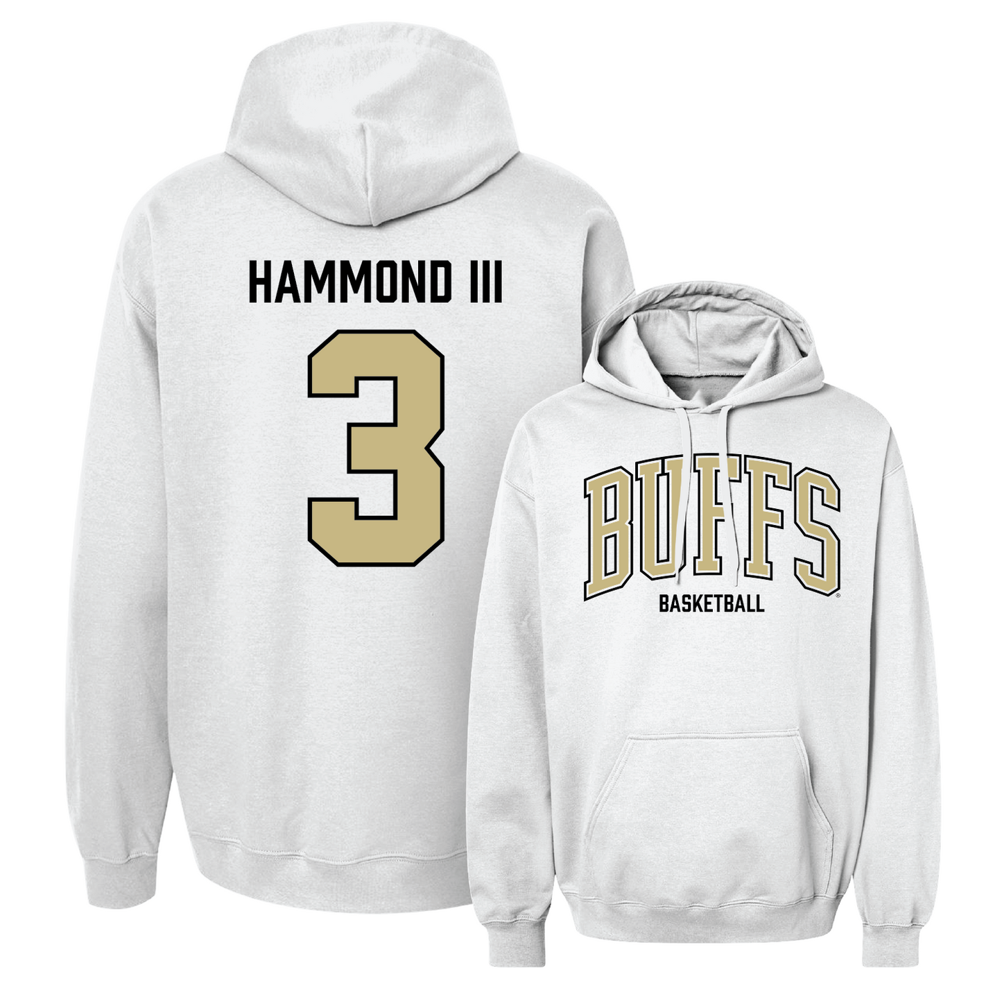 White Men's Basketball Arch Hoodie - Julian Hammond III Youth Small