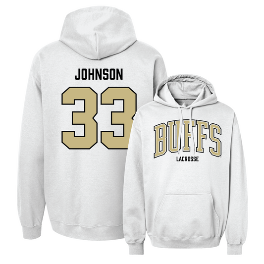 White Women's Lacrosse Arch Hoodie - Jordan Johnson Youth Small