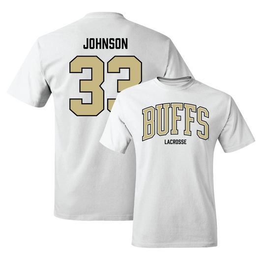 White Women's Lacrosse Arch Tee - Jordan Johnson Youth Small