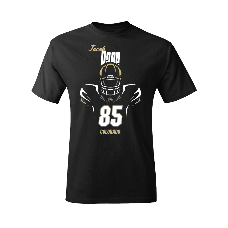 Black Football Silhouette Tee Youth Small / Jacob Page | #85