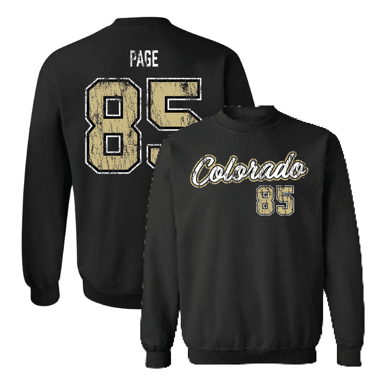 Black Football Script Crew Youth Small / Jacob Page | #85