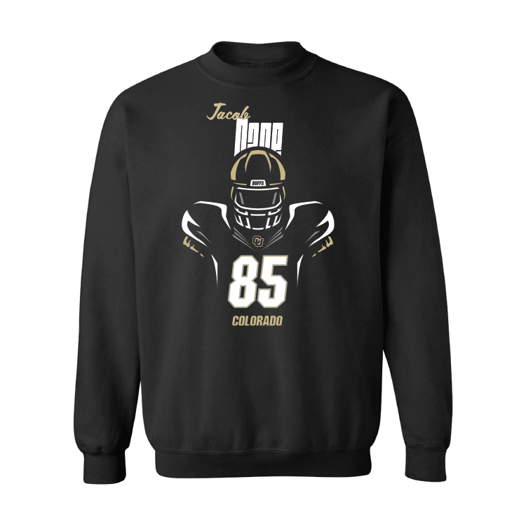 Black Football Silhouette Crew Youth Small / Jacob Page | #85