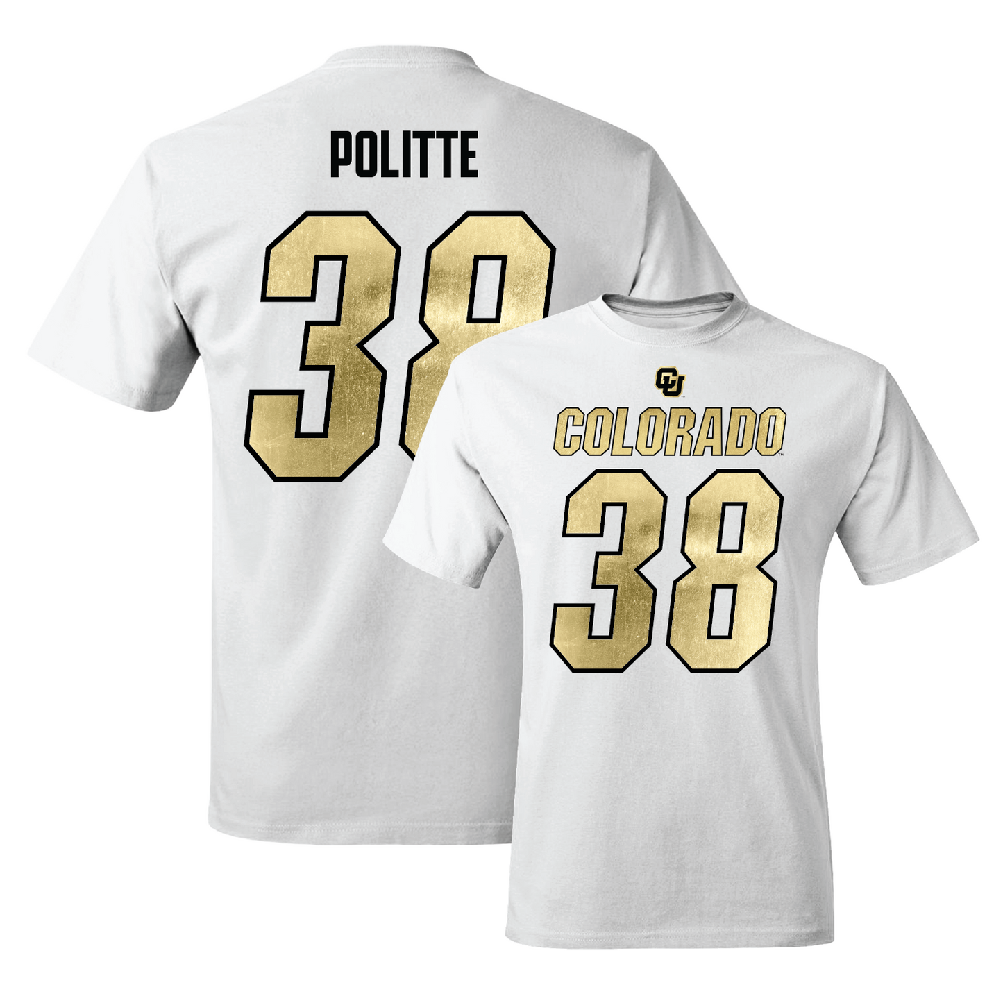 White Football Shirsey Comfort Colors Tee 7 Youth Small / Jacob Politte | #38