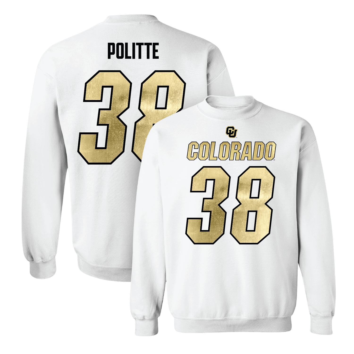 White Football Shirsey Crew 7 Youth Small / Jacob Politte | #38