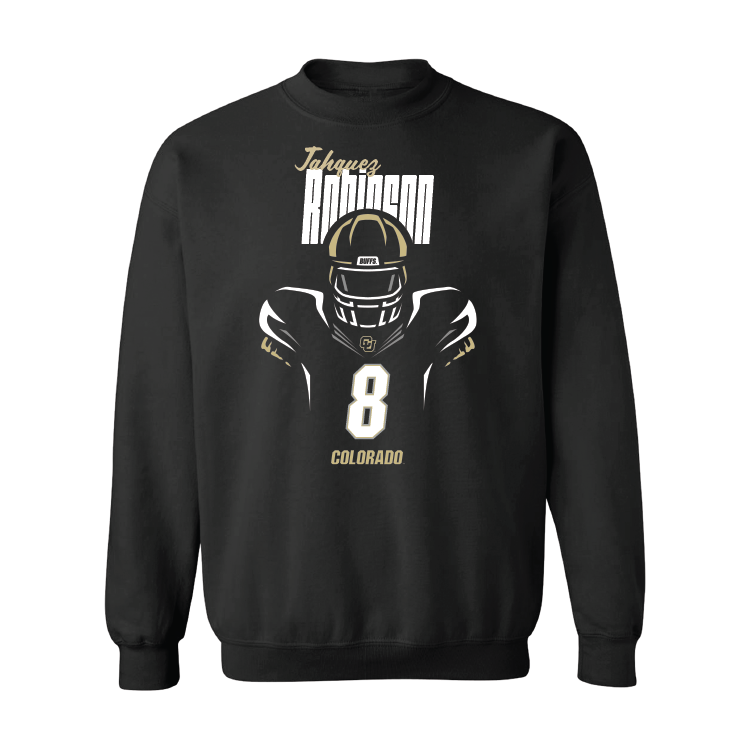 Black Football Silhouette Crew Youth Small / Jahquez Robinson | #8