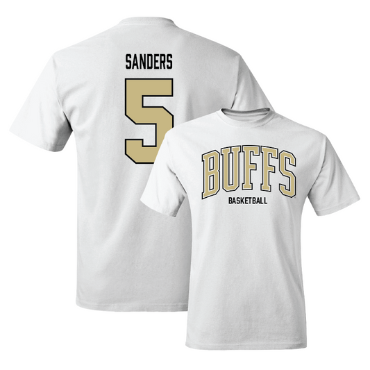 White Women's Basketball Arch Tee Youth Small / Kennedy Sanders | #5