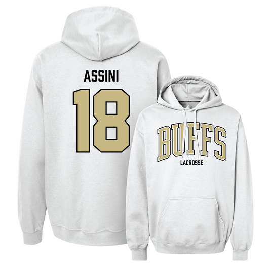 White Women's Lacrosse Arch Hoodie - Lily Assini Youth Small