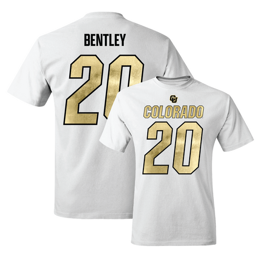 White Football Shirsey Comfort Colors Tee Youth Small / LaVonta Bentley | #20