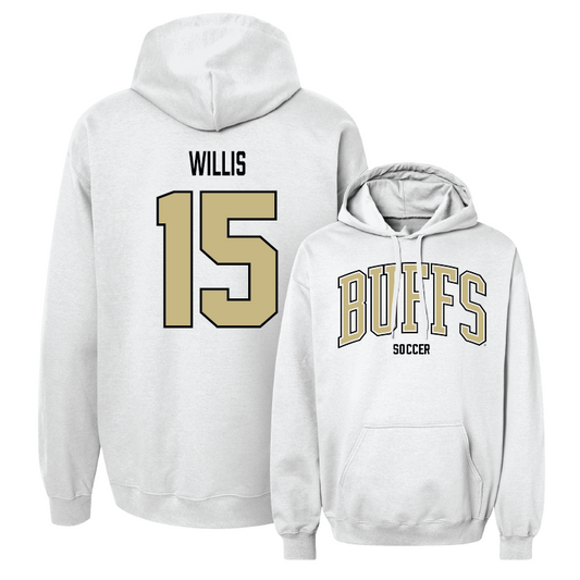 White Women's Soccer Arch Hoodie Youth Small / Lawson Willis | #15