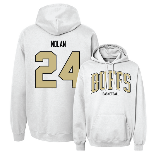 White Women's Basketball Arch Hoodie Youth Small / Madeline Nolan | #24