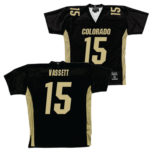 Black Colorado Football Jersey - Mark Vassett | #15 Youth Small