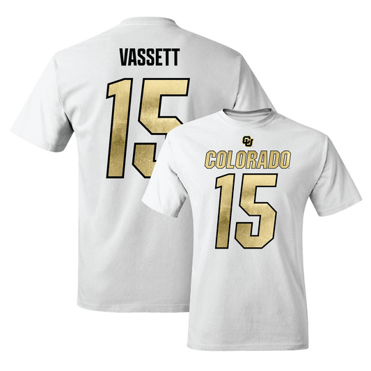 White Football Shirsey Comfort Colors Tee 9 Youth Small / Mark Vassett | #15
