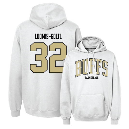 White Women's Basketball Arch Hoodie Youth Small / Ruthie Loomis-Goltl | #32