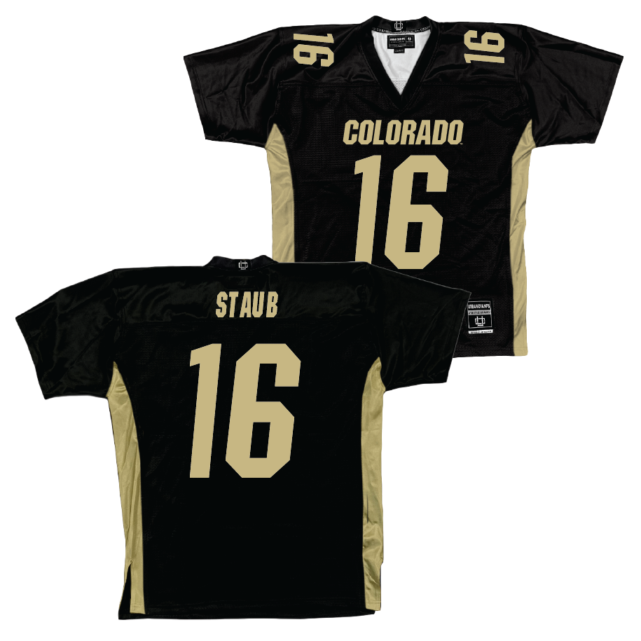 Black Colorado Football Jersey - Ryan Staub | #16 Youth Small