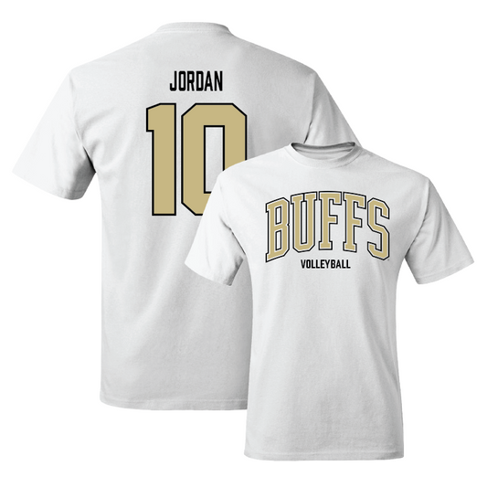 White Women's Volleyball Arch Tee Youth Small / Sydney Jordan | #10