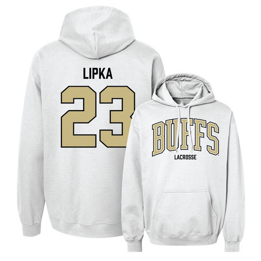 White Women's Lacrosse Arch Hoodie - Samantha Lipka Youth Small