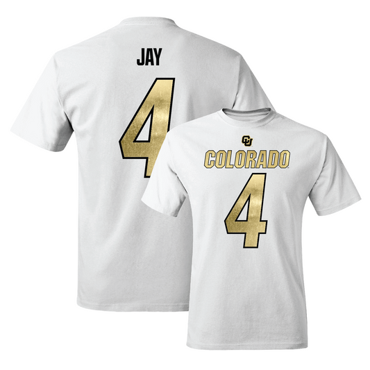 White Football Shirsey Comfort Colors Tee 4 Youth Small / Travis Jay | #4