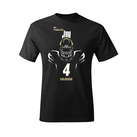 Black Football Silhouette Tee Youth Small / Travis Jay | #4