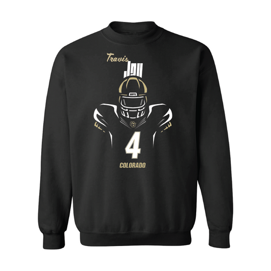 Black Football Silhouette Crew Youth Small / Travis Jay | #4