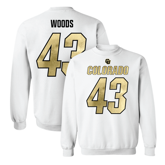 White Football Shirsey Crew 10 Youth Small / Trevor Woods | #43