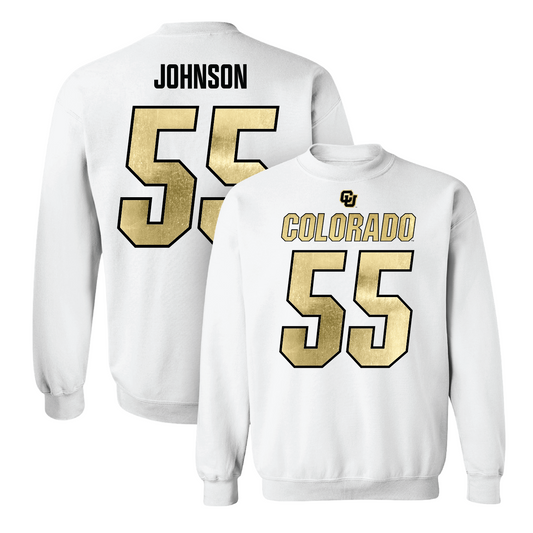 White Football Shirsey Crew 4 Youth Small / Victory Johnson | #57
